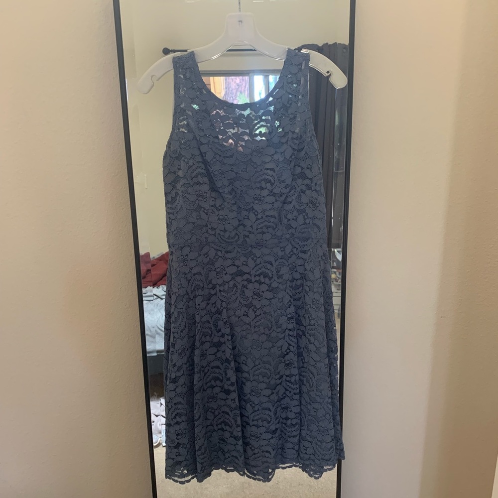 David’s Bridal Short Lace High Neck dress.